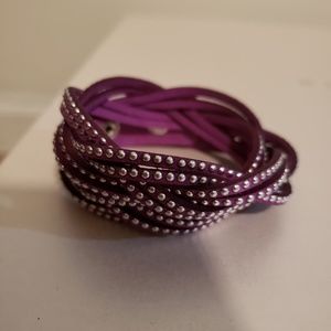 Faux leather bracelet with studs